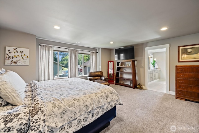 1132 121st St E, Tacoma, WA 98445 - bedroom featuring carpet flooring, recessed lighting, and ensuite bath