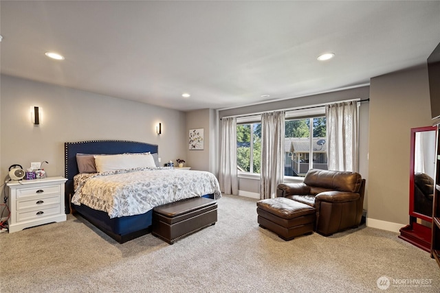 1132 121st St E, Tacoma, WA 98445 - bedroom with light carpet and recessed lighting