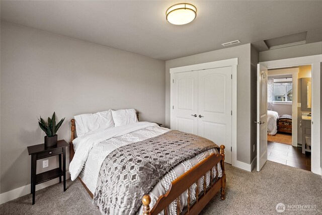 1132 121st St E, Tacoma, WA 98445 - bedroom featuring attic access, carpet flooring, and a closet