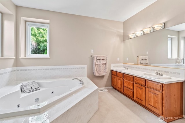3819 Ridge Ct, Mount Vernon, WA 98274 - full bath featuring double vanity and a tub with jets