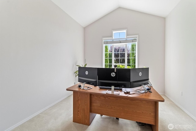 3819 Ridge Ct, Mount Vernon, WA 98274 - office featuring light colored carpet and vaulted ceiling