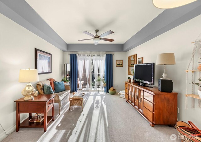 910 Harris Ave Unit 304, Bellingham, WA 98225 - living room with carpet and a ceiling fan