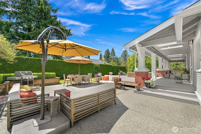 1800 Dakin St, Bellingham, WA 98229 - view of patio / terrace with outdoor dining space, outdoor lounge area, and grilling area