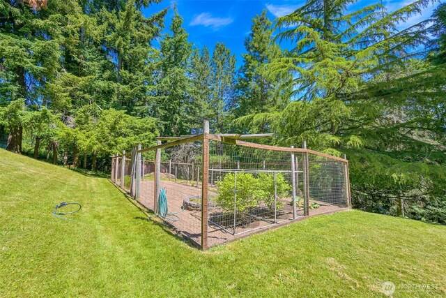 1800 Dakin St, Bellingham, WA 98229 - view of grassy yard with a vegetable garden