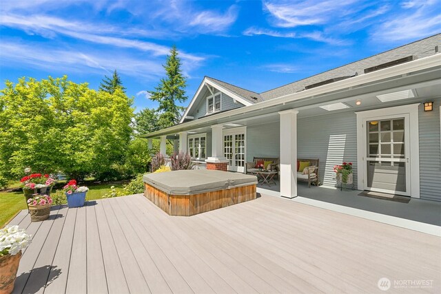 1800 Dakin St, Bellingham, WA 98229 - deck with a covered hot tub