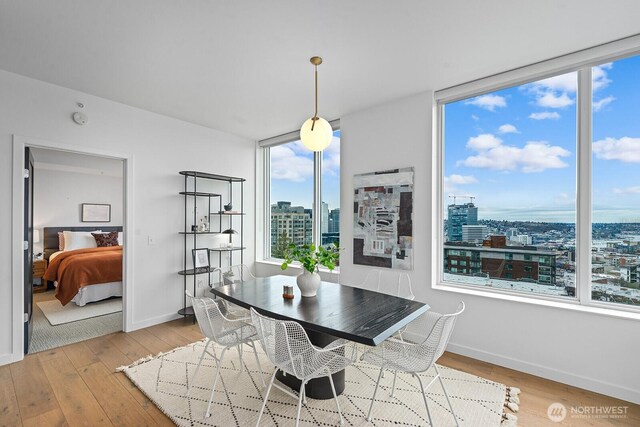 1321 Seneca St Unit 1001, Seattle, WA 98101 - dining area with a city view and light wood-style floors