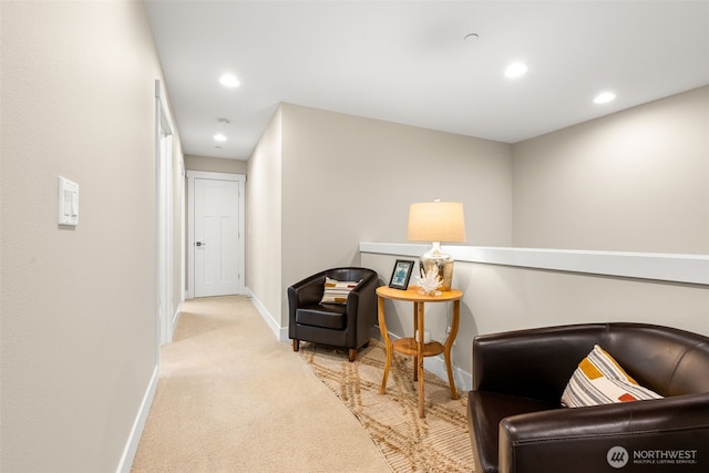 8704 188th St SW, Edmonds, WA 98026 - living area featuring carpet floors and recessed lighting