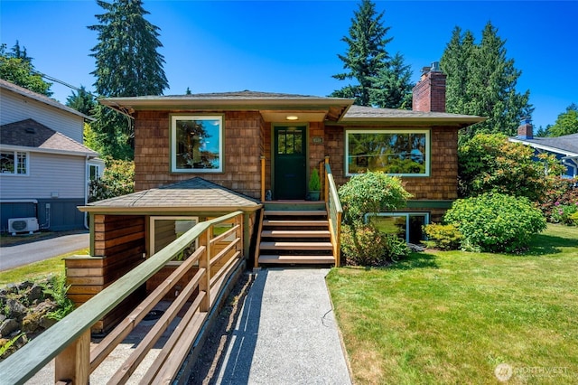 9539 49th Ave NE, Seattle, WA 98115 - view of front facade featuring a chimney and a front lawn