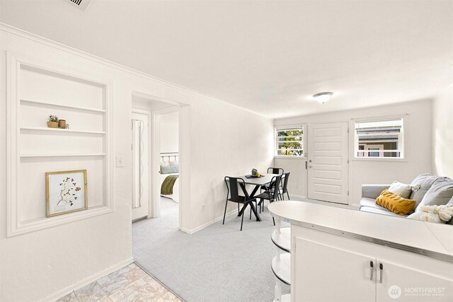 251 N Garden St, Bellingham, WA 98225 - living area with baseboards and light colored carpet