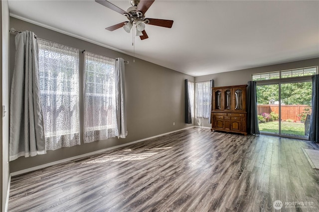14413 Riverwalk Dr, Sumner, WA 98390 - spare room with wood finished floors and a ceiling fan