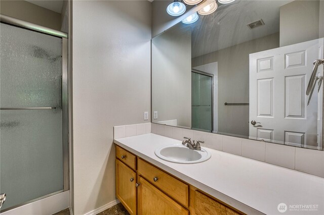 14413 Riverwalk Dr, Sumner, WA 98390 - bathroom featuring a stall shower and vanity