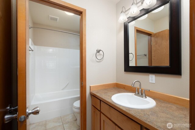 3706 54th St E, Tacoma, WA 98443 - bathroom featuring vanity, bathtub / shower combination, and tile patterned flooring