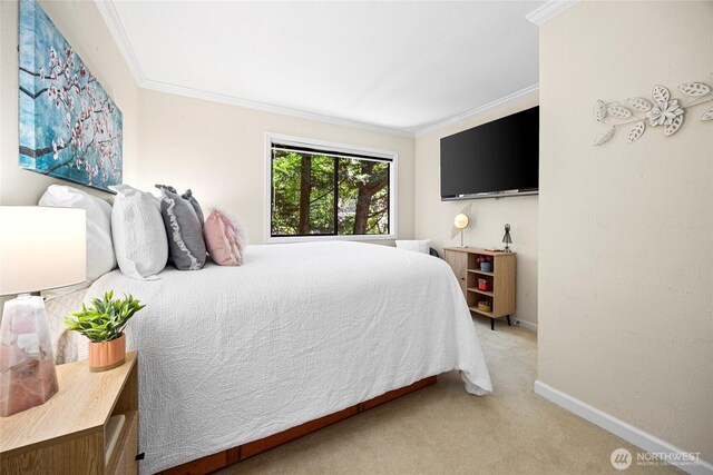 826 Lake St S, Kirkland, WA 98033 - carpeted bedroom featuring crown molding and baseboards