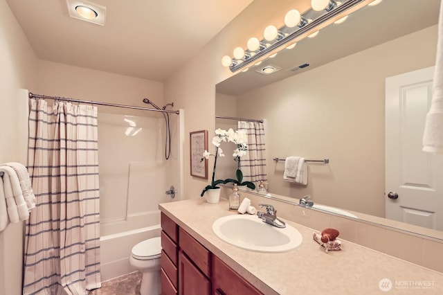 4015 134th Pl SE, Mill Creek, WA 98012 - bathroom featuring vanity and shower / bath combination with curtain