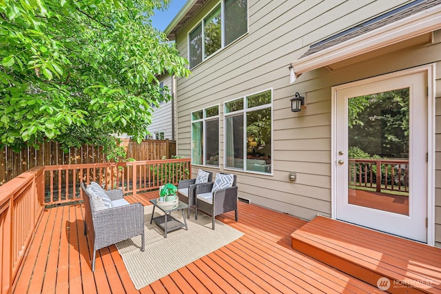 4015 134th Pl SE, Mill Creek, WA 98012 - deck with an outdoor hangout area
