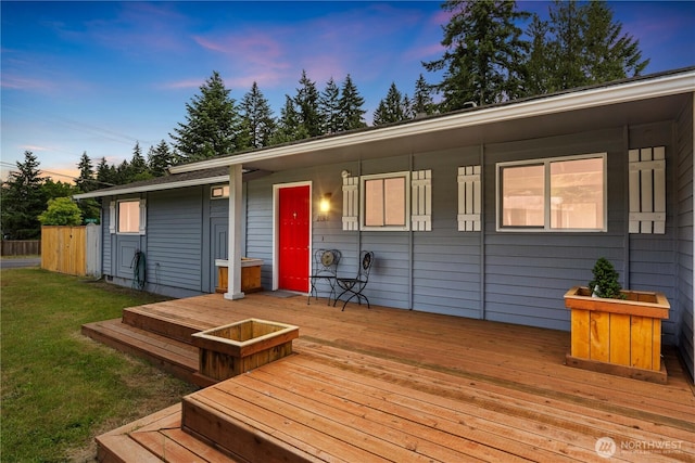 21318 125th St E, Bonney Lake, WA 98391 - wooden terrace featuring a yard