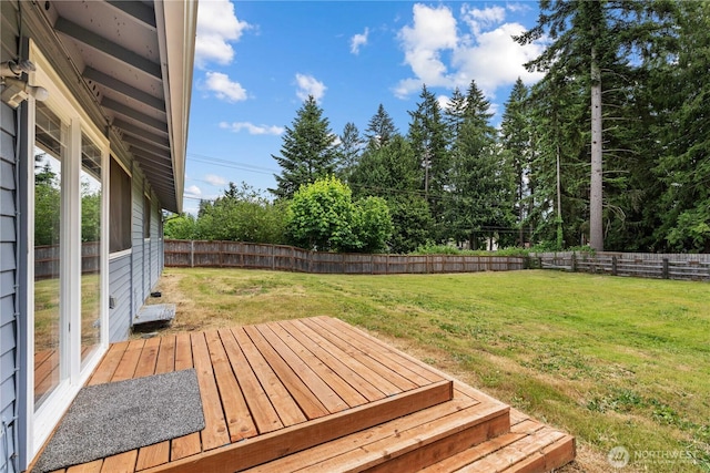 21318 125th St E, Bonney Lake, WA 98391 - wooden deck featuring a fenced backyard