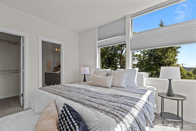 1100 14th Ave, Seattle, WA 98122 - carpeted bedroom featuring multiple windows, a walk in closet, ensuite bathroom, and a closet