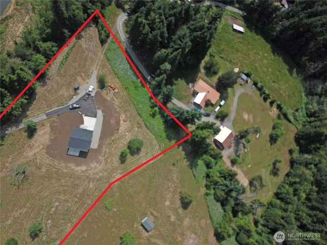 119 Davis View Dr, Centralia, WA 98531 - aerial view of property's location with property boundaries highlighted