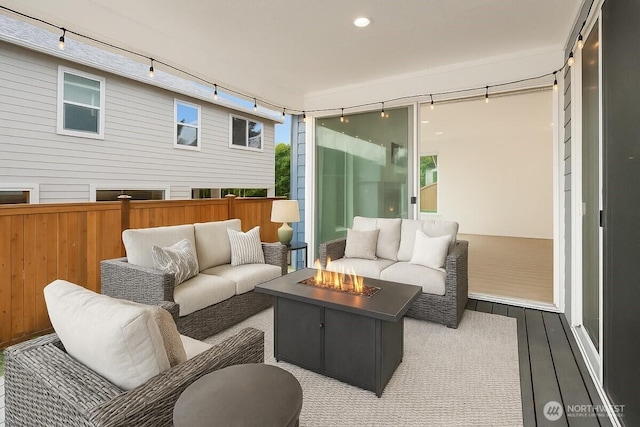 10108 22nd Pl SE, Lake Stevens, WA 98258 - view of patio / terrace with an outdoor living space with a fire pit