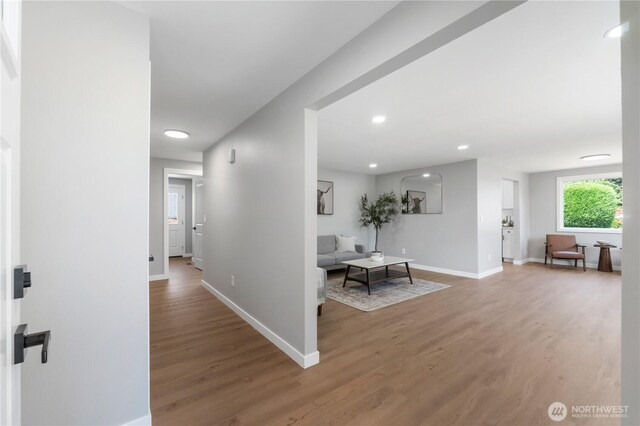 10218 63rd Avenue Ct E, Puyallup, WA 98373 - corridor featuring wood finished floors and recessed lighting
