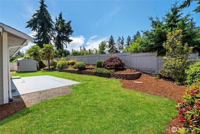 10218 63rd Avenue Ct E, Puyallup, WA 98373 - fenced backyard featuring a patio area and a shed