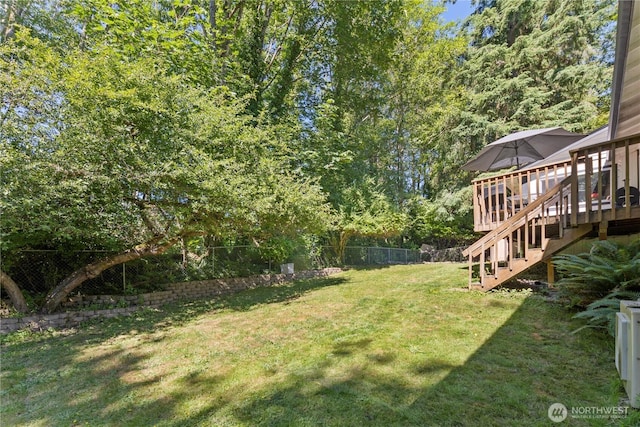 1216 NE Vena Ave, Bremerton, WA 98311 - view of yard featuring stairway and a deck