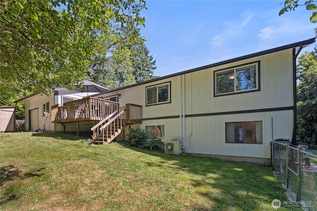 1216 NE Vena Ave, Bremerton, WA 98311 - back of house with a wooden deck and stairway