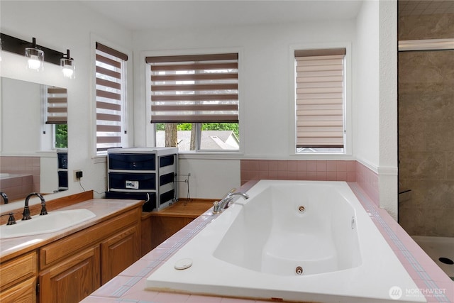 6314 75th Avenue Ct W, University Place, WA 98467 - full bath featuring healthy amount of natural light, a tub with jets, and vanity