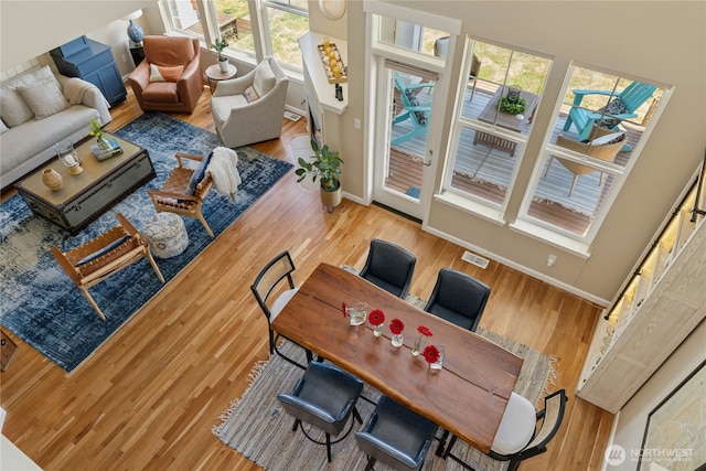 32 Heron Rd, Port Ludlow, WA 98365 - living area featuring baseboards and wood finished floors