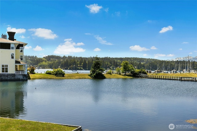 32 Heron Rd, Port Ludlow, WA 98365 - water view featuring a heavily wooded area
