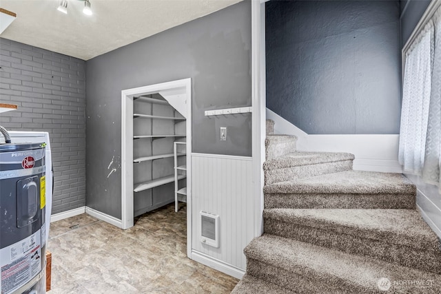 516 26th Ave, Longview, WA 98632 - stairs featuring electric water heater and heating unit
