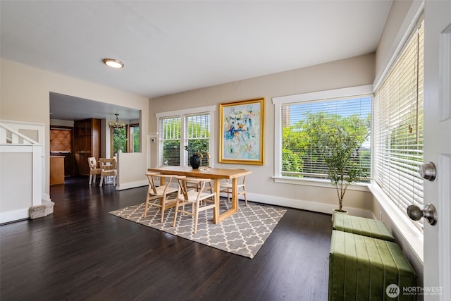 4745 35th Ave SW, Seattle, WA 98126 - dining area with a chandelier and wood finished floors