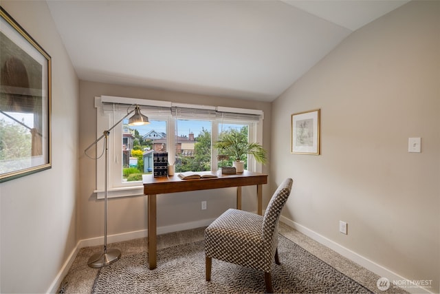 4745 35th Ave SW, Seattle, WA 98126 - office space with carpet floors and vaulted ceiling