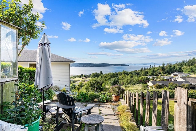 809 W Rocky Point Dr, Camano Island, WA 98282 - view of patio / terrace featuring a water view