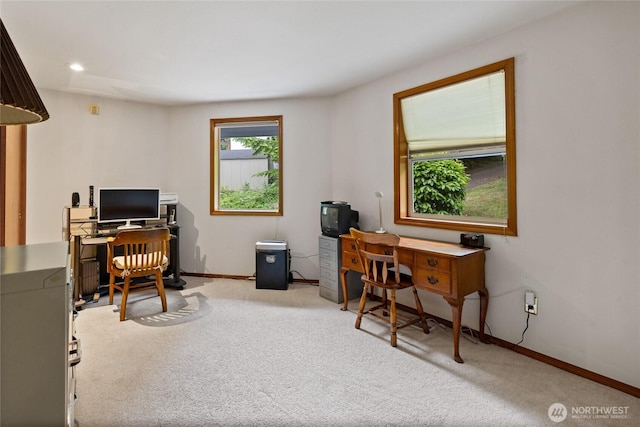 6345 Agnes Rd NE, Tacoma, WA 98422 - office area with carpet flooring and recessed lighting
