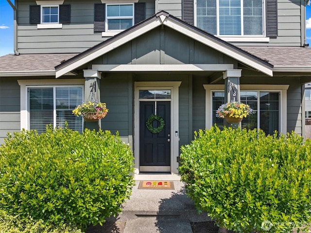 3119 13th Avenue Ct NW, Puyallup, WA 98371 - view of exterior entry featuring roof with shingles