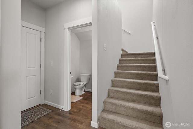 3119 13th Avenue Ct NW, Puyallup, WA 98371 - staircase featuring wood finished floors and baseboards