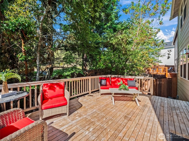 1610 NE Calavista St, Poulsbo, WA 98370 - wooden deck with an outdoor hangout area