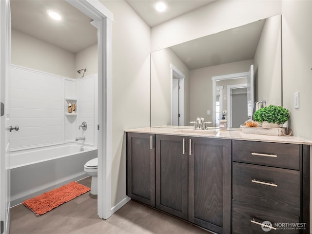1610 NE Calavista St, Poulsbo, WA 98370 - bathroom with vanity, shower / bathtub combination, and recessed lighting