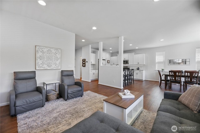 4508 29th Ave SE, Everett, WA 98203 - living area with dark wood-style floors and recessed lighting