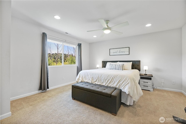 4508 29th Ave SE, Everett, WA 98203 - bedroom featuring carpet flooring, recessed lighting, and a ceiling fan