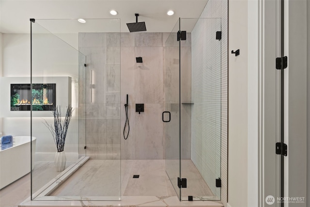 11888 SE 5th St, Bellevue, WA 98005 - bathroom with a shower stall and recessed lighting