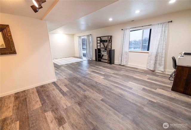 7 Sunset Lakes Rd, Omak, WA 98841 - unfurnished living room with wood finished floors and recessed lighting