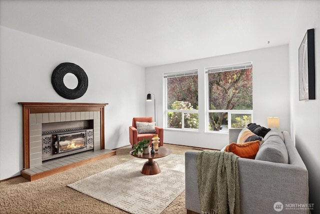 1513 Lowell Ave, Bellingham, WA 98229 - carpeted living area featuring a fireplace