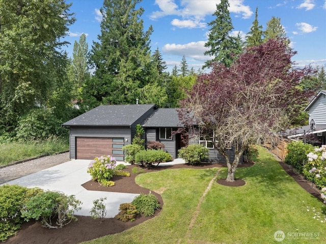 1513 Lowell Ave, Bellingham, WA 98229 - view of front of home with a garage, driveway, a front lawn, and a shingled roof