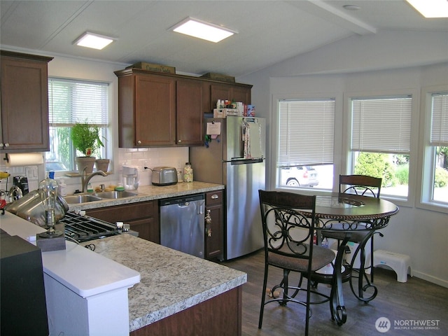 921 Autumn Ln Unit 254, Bellingham, WA 98229 - kitchen featuring stainless steel appliances, dark wood finished floors, light countertops, and healthy amount of natural light