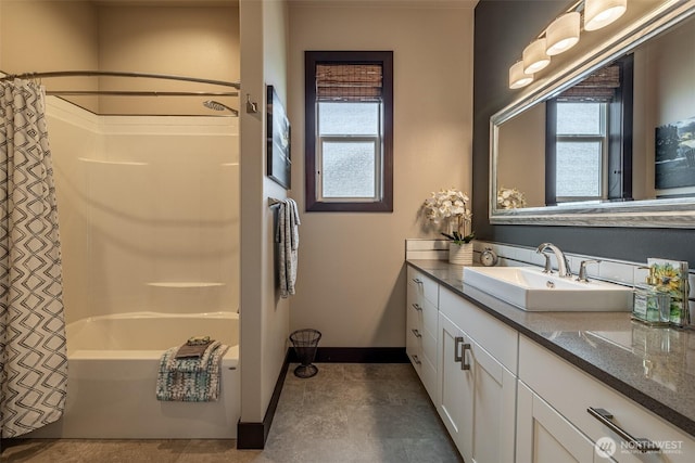 453 Spruce Ct NW, East Wenatchee, WA 98802 - full bathroom featuring vanity and shower / bath combination with curtain