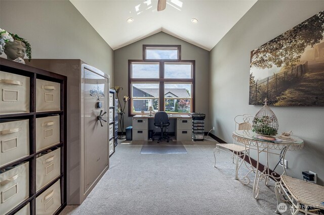 453 Spruce Ct NW, East Wenatchee, WA 98802 - carpeted office space featuring vaulted ceiling