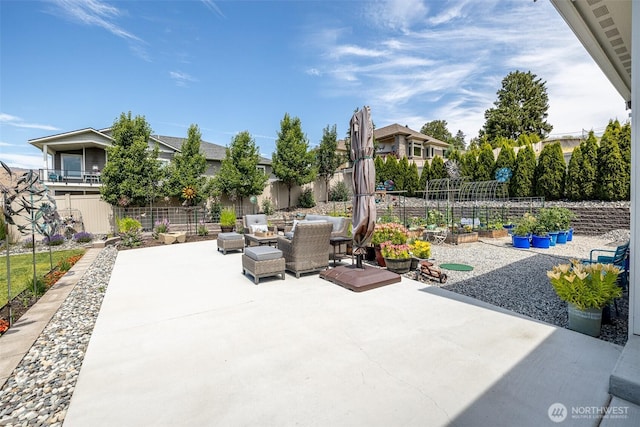 453 Spruce Ct NW, East Wenatchee, WA 98802 - view of patio / terrace with a garden and outdoor lounge area
